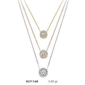 Harem Altın KLY1168 14 Ayar Altın Üçlü Tektaş Kolye