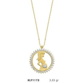 Harem Altın KLY1173 14 Ayar Altın Hamile Kadın Kolye