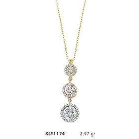 Harem Altın KLY1174 14 Ayar Altın Üçtaş Tria Kolye