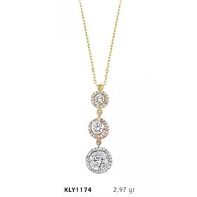 Harem Altın KLY1174 14 Ayar Altın Üçtaş Tria Kolye