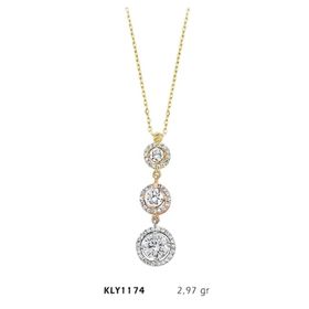 Harem Altın KLY1174 14 Ayar Altın Üçtaş Tria Kolye