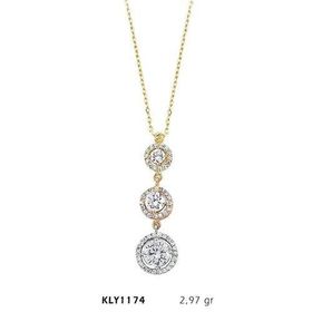 Harem Altın KLY1174 14 Ayar Altın Üçtaş Tria Kolye