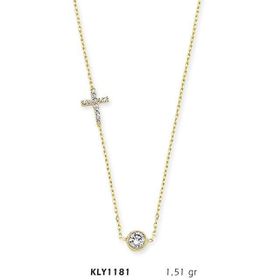 Harem Altın KLY1181 14 Ayar Altın Tektaş Haç Kolye