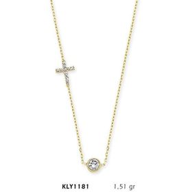 Harem Altın KLY1181 14 Ayar Altın Tektaş Haç Kolye