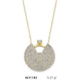 Harem Altın KLY1182 14 Ayar Altın Dilim Tektaş Yüzük Kolye