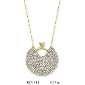 Harem Altın KLY1182 14 Ayar Altın Dilim Tektaş Yüzük Kolye