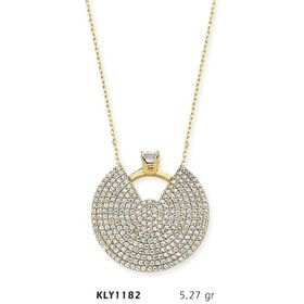 Harem Altın KLY1182 14 Ayar Altın Dilim Tektaş Yüzük Kolye