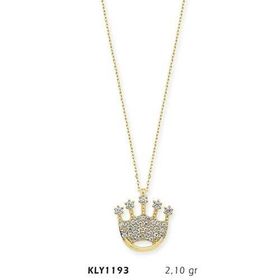Harem Altın KLY1193 14 Ayar Altın Kral Tacı Kolye