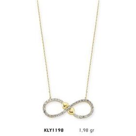 Harem Altın KLY1198 14 Ayar Altın Sonsuz Kalp Kolye