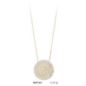 Harem Altın KLY122 14 Ayar Altın Taşlı Daire Kolye