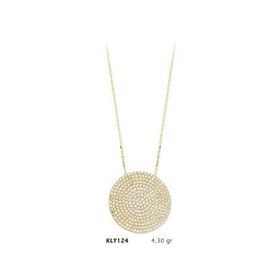 Harem Altın KLY124 14 Ayar Altın Taşlı Daire Kolye
