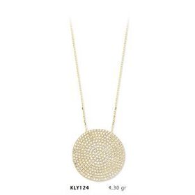Harem Altın KLY124 14 Ayar Altın Taşlı Daire Kolye