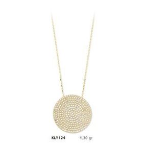 Harem Altın KLY124 14 Ayar Altın Taşlı Daire Kolye