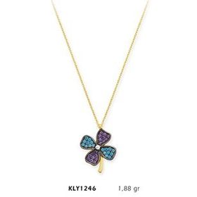 Harem Altın KLY1246 14 Ayar Altın Renkli Yonca Kolye