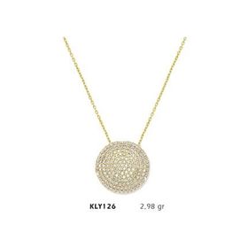Harem Altın KLY126 14 Ayar Altın Taşlı Daire Kolye