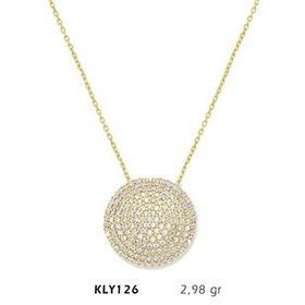 Harem Altın KLY126 14 Ayar Altın Taşlı Daire Kolye