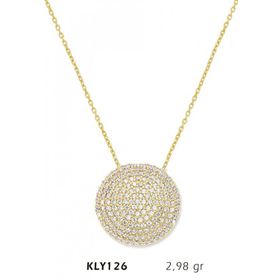 Harem Altın KLY126 14 Ayar Altın Taşlı Daire Kolye