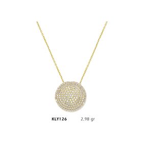 Harem Altın KLY126 14 Ayar Altın Taşlı Daire Kolye