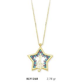 Harem Altın KLY1268 14 Ayar Altın Sol Anahtarlı Yıldız Kolye