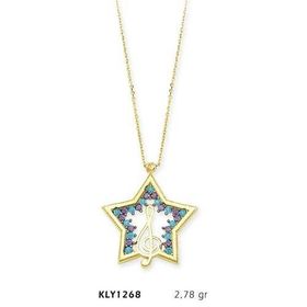 Harem Altın KLY1268 14 Ayar Altın Sol Anahtarlı Yıldız Kolye