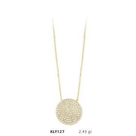 Harem Altın KLY127 14 Ayar Altın Taşlı Daire Kolye