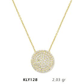 Harem Altın KLY128 14 Ayar Altın Taşlı Daire Kolye