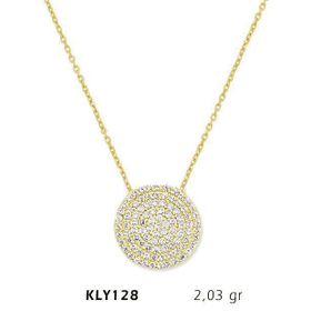 Harem Altın KLY128 14 Ayar Altın Taşlı Daire Kolye