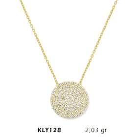 Harem Altın KLY128 14 Ayar Altın Taşlı Daire Kolye