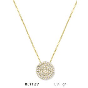 Harem Altın KLY129 14 Ayar Altın Taşlı Daire Kolye
