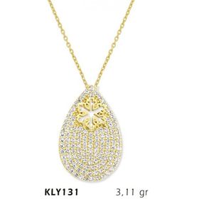 Harem Altın KLY131 14 Ayar Altın Kar Tanesi Damla Kolye
