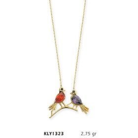 Harem Altın KLY1323 14 Ayar Altın Çift Renkli Kuş Kolye