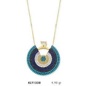 Harem Altın KLY1338 14 Ayar Altın Dilim Nazar Boncuğu Kolye