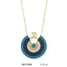 Harem Altın KLY1338 14 Ayar Altın Dilim Nazar Boncuğu Kolye