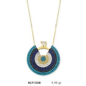 Harem Altın KLY1338 14 Ayar Altın Dilim Nazar Boncuğu Kolye