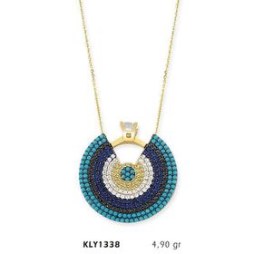 Harem Altın KLY1338 14 Ayar Altın Dilim Nazar Boncuğu Kolye