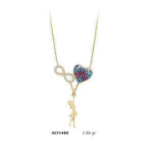 Harem Altın KLY1485 14 Ayar Altın Kalp Sonsuzluk Kadın Kolye