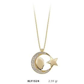 Harem Altın KLY1524 14 Ayar Altın Ayyıldız Kadın Kolye