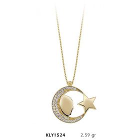 Harem Altın KLY1524 14 Ayar Altın Ayyıldız Kadın Kolye