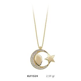 Harem Altın KLY1524 14 Ayar Altın Ayyıldız Kadın Kolye