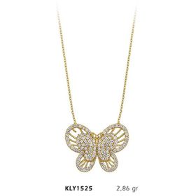 Harem Altın KLY1525 14 Ayar Altın Taşlı Kelebek Kolye