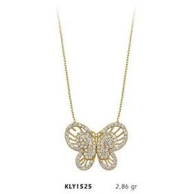Harem Altın KLY1525 14 Ayar Altın Taşlı Kelebek Kolye
