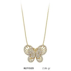 Harem Altın KLY1525 14 Ayar Altın Taşlı Kelebek Kolye