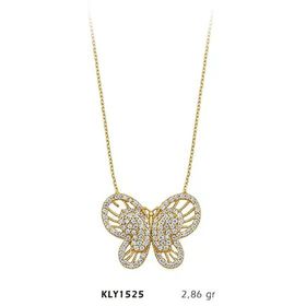 Harem Altın KLY1525 14 Ayar Altın Taşlı Kelebek Kolye