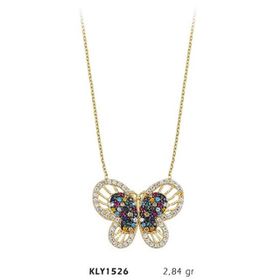 Harem Altın KLY1526 14 Ayar Altın Renkli Kelebek Kolye