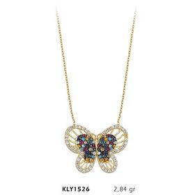 Harem Altın KLY1526 14 Ayar Altın Renkli Kelebek Kolye