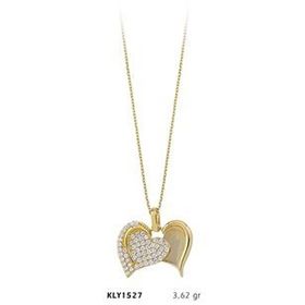 Harem Altın KLY1527 14 Ayar Altın Birleşik Kalp Kadın Kolye