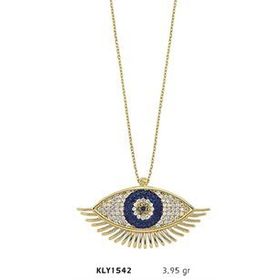 Harem Altın KLY1542 14 Ayar Altın Nazarlı Göz Kolye