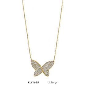 Harem Altın KLY1625 14 Ayar Altın Taşlı Kelebek Kolye