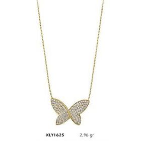 Harem Altın KLY1625 14 Ayar Altın Taşlı Kelebek Kolye