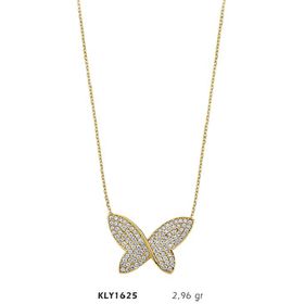Harem Altın KLY1625 14 Ayar Altın Taşlı Kelebek Kolye